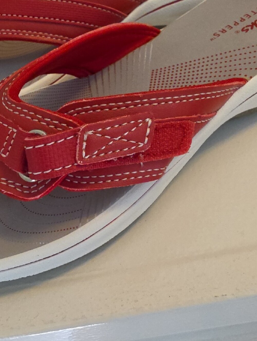 Clarks Red and Gray Women's Thong Sandals - Picture 5 of 5